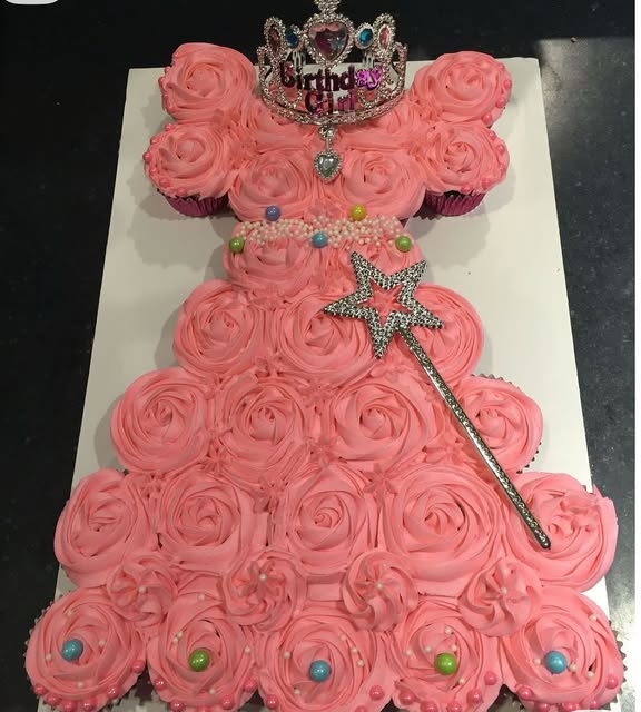 Cupcakes en forma de vestido de princesa